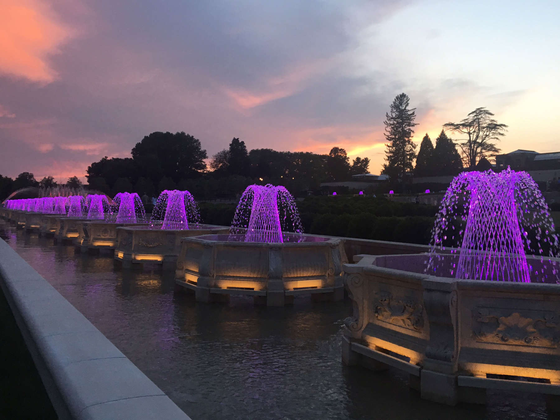 Fluidity led the creation of new technology at Longwood Gardens: a weave nozzle and new colored LED lighting. 